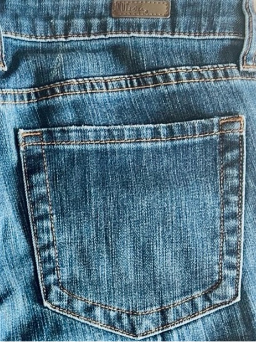 Kut From The Kloth Distressed Dark Blue Jeans, Straight Leg, Size 4